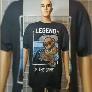 HUSTLE MEN'S TSHIRTS BLACK GRAPHIC SIZE XL